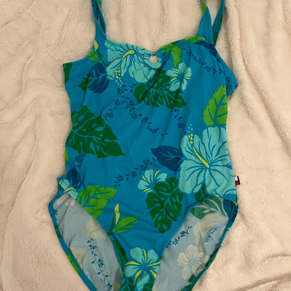 Tommy Hilfiger Swimwear in Blue and Green Floral Design